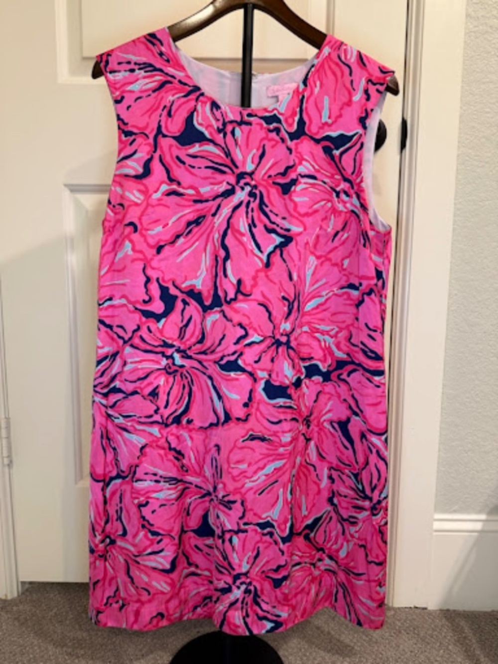 Lilly Pulitzer Floral Shift Dress -‎ Size L - Picture 1 of 8